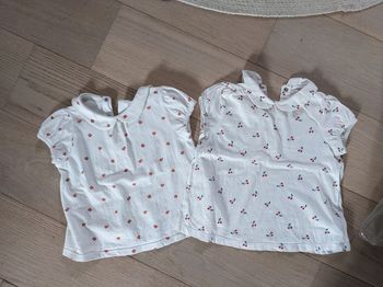 Lot de 2 chemisiers monoprix coton bio 36 mois