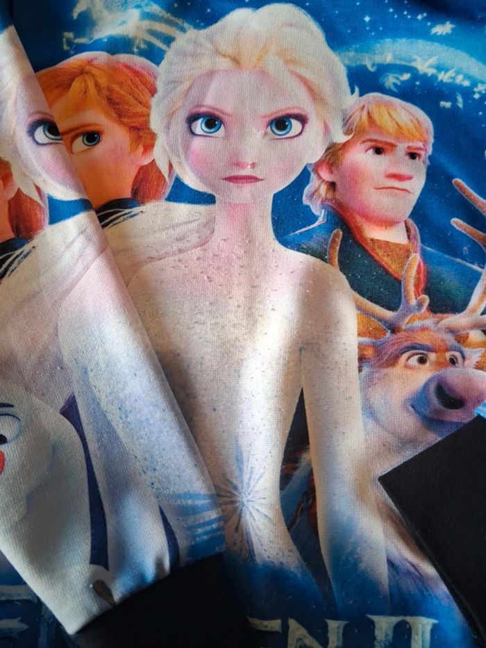 Pull à capuche Disney reines des neiges 6ans - photo numéro 2