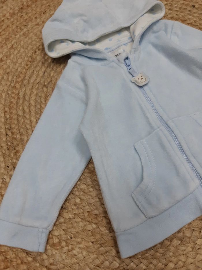 Gilet zippé à capuche Baby Club 68 cm - photo numéro 2
