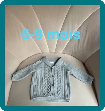 Gilet mixte en maille torsadée style irlandais 6/9 mois - Next Baby