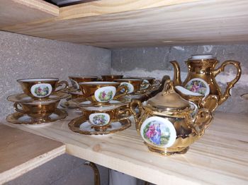 service à thé ou café doré vintage