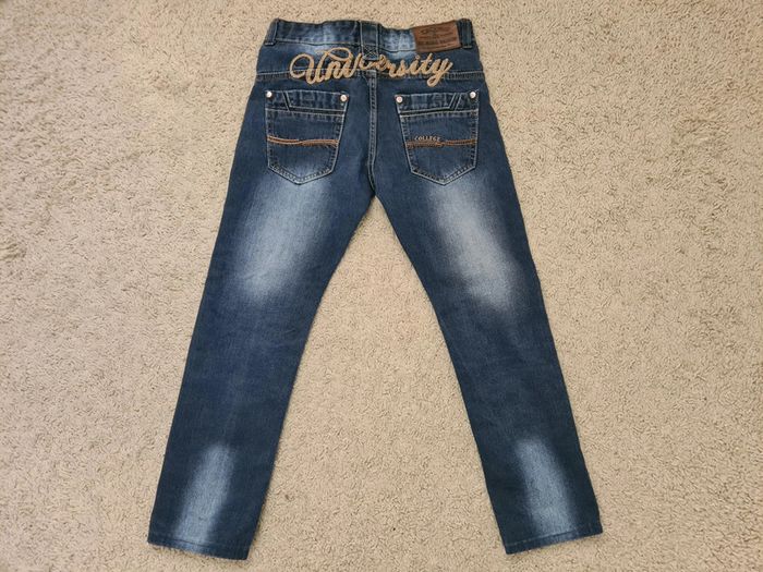 Jeans fille University écrit à l'arrière, pantacourt, Taille 13 ans (158 cm) / 14 ans (164 cm)