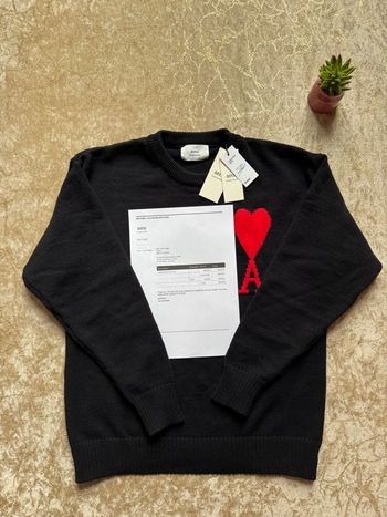 Crewneck Sweater Ami Paris De Coeur Black Red Limited Edition Exclusive Archive