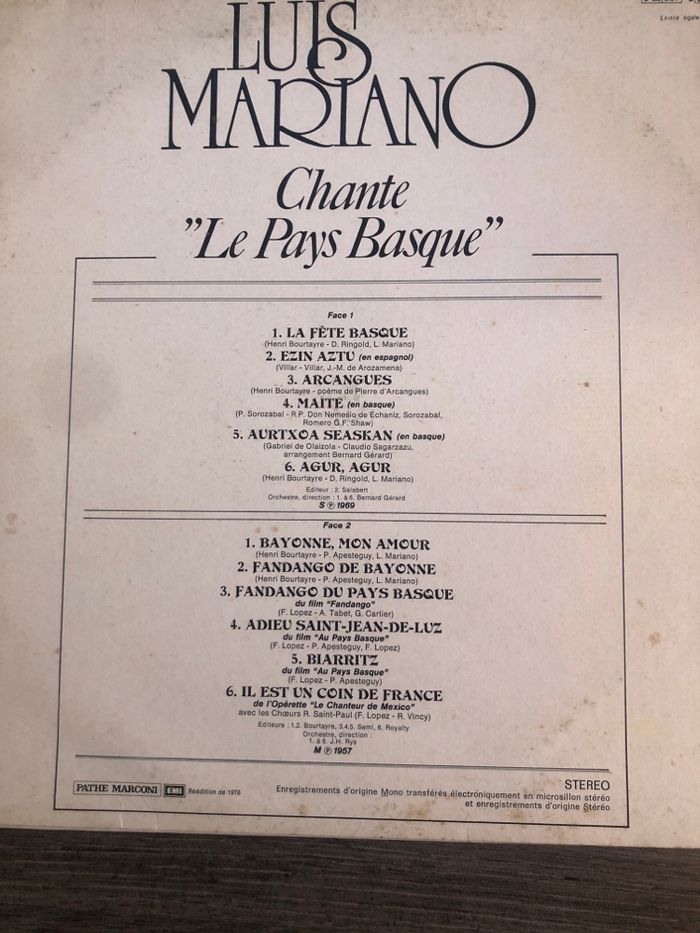 Vinyle Luis Mariano - photo numéro 2