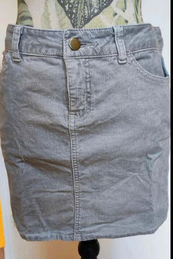 Mini  jupe  grise  velours  côtelé 38