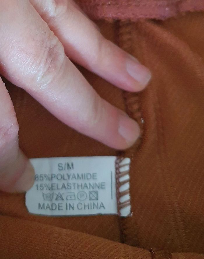 Pontalon marron taille élastique s/m à jambes larges - photo numéro 5