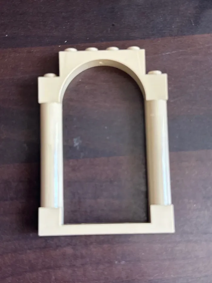 4 Arche Lego Door, Frame 1 x 6 x 7 Arched with Notches and Rounded Pillars ref 40066 Tan - photo numéro 4