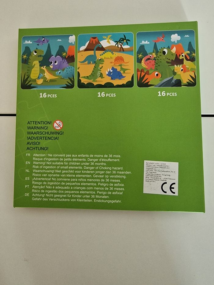 Puzzles magnétiques, 3x16 pièces, dinosaures - photo numéro 3