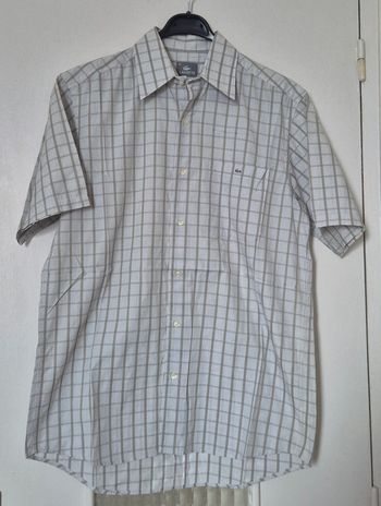 Chemise Lacoste carreaux gris taille 40 (L) manches courtes homme