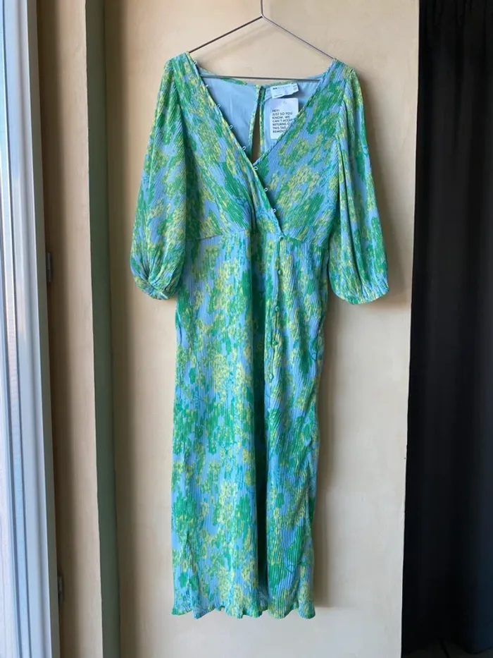 Robe midi à motifs tons verts Asos 42 neuve - photo numéro 5