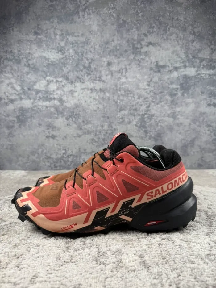 Salomon SpeedCross 6 - Black & Orange & Bordeaux - photo numéro 5