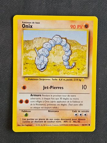 Carte Pokemon Onix Set de base 56/102