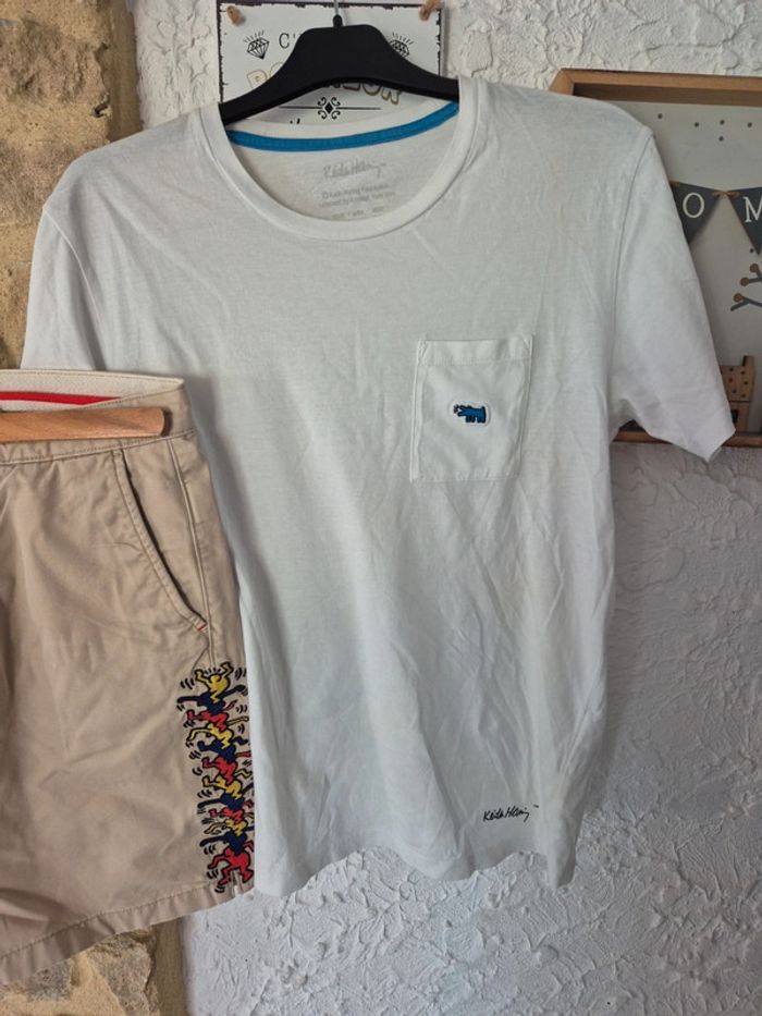 Ensemble original Tee-shirt et short Keith Haring taille S - photo numéro 3