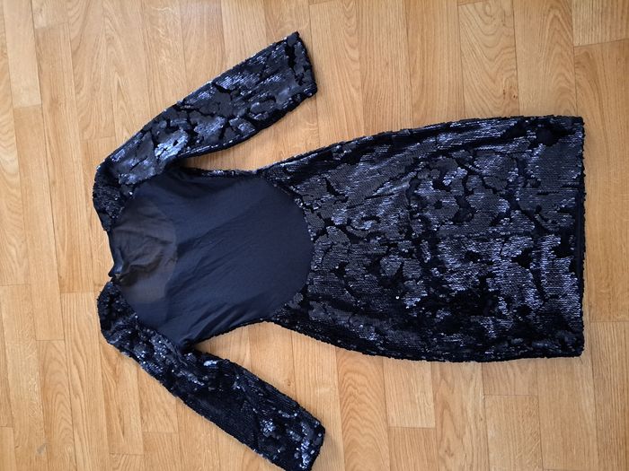 Robe de soirée noir a sequins femme