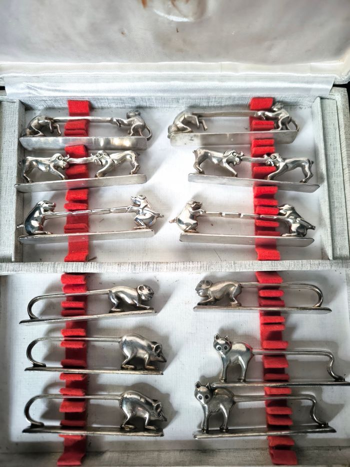 Porte couteaux Art Deco 12 animaux - Orfèvrerie Frionnet François - photo numéro 2