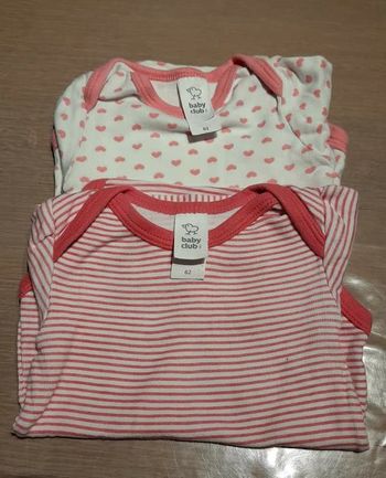 Lot de 2 bodies fille baby club 62