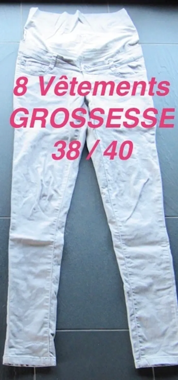 Lot 8 vêtements grossesse / maternité 38 / 40 / M + don de vêtements