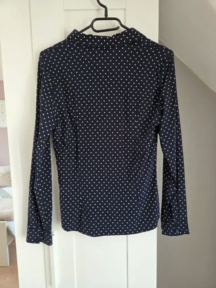 Chemisier top a pois vintage femme taille 38 - photo numéro 3