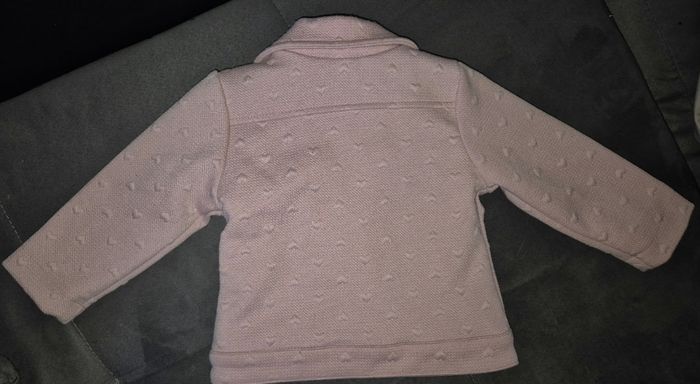 Veste perfecto motifs cœurs en jacquard pour bébé fille - photo numéro 5