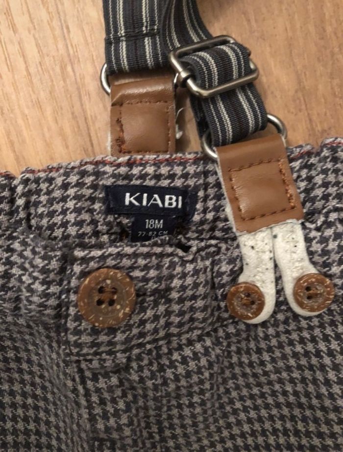 Pantalon à bretelles Pied de poule 18 mois - photo numéro 2