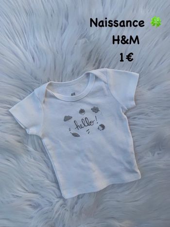 T shirt 🍀 Naissance 🍀 H&M