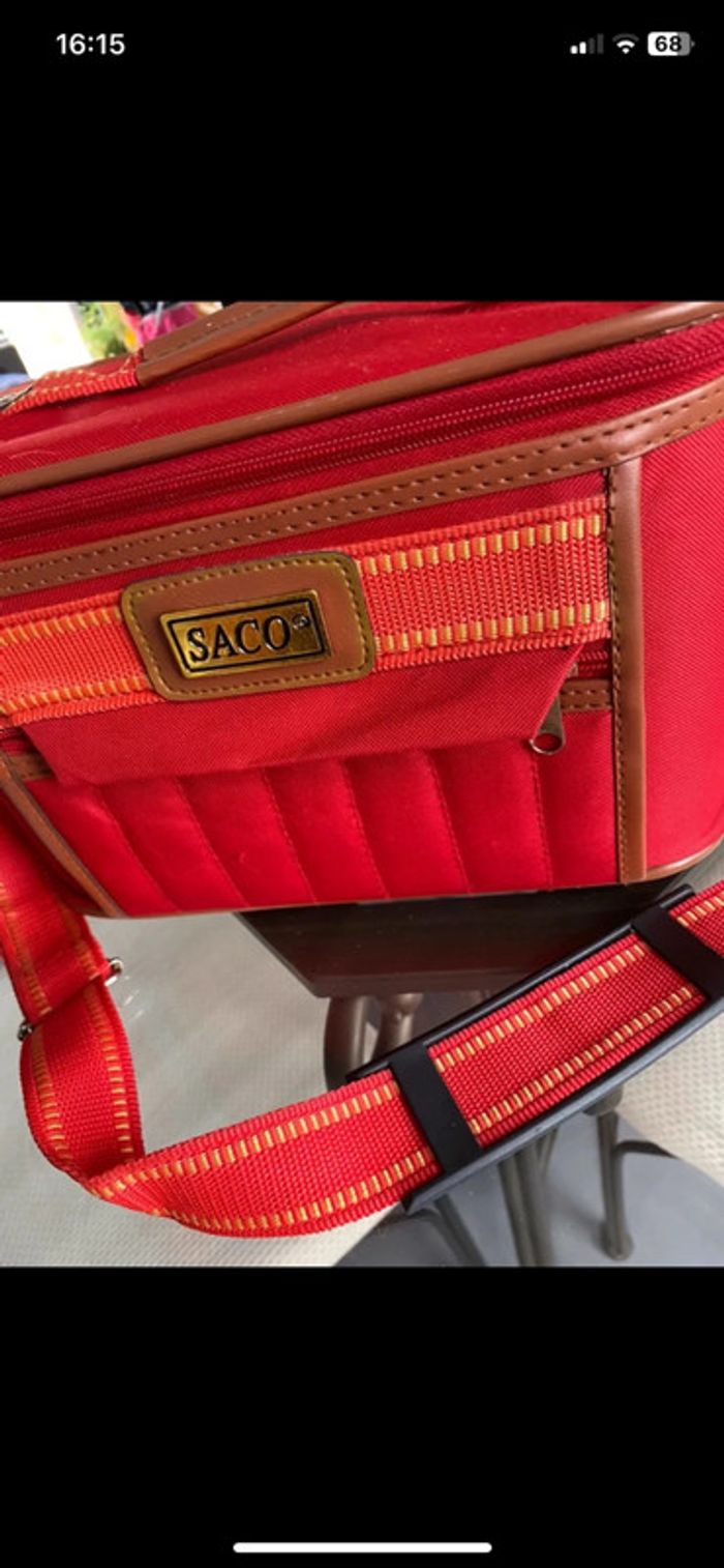 Vanity case rigide avec sangle d’épaule - vintage - photo numéro 4