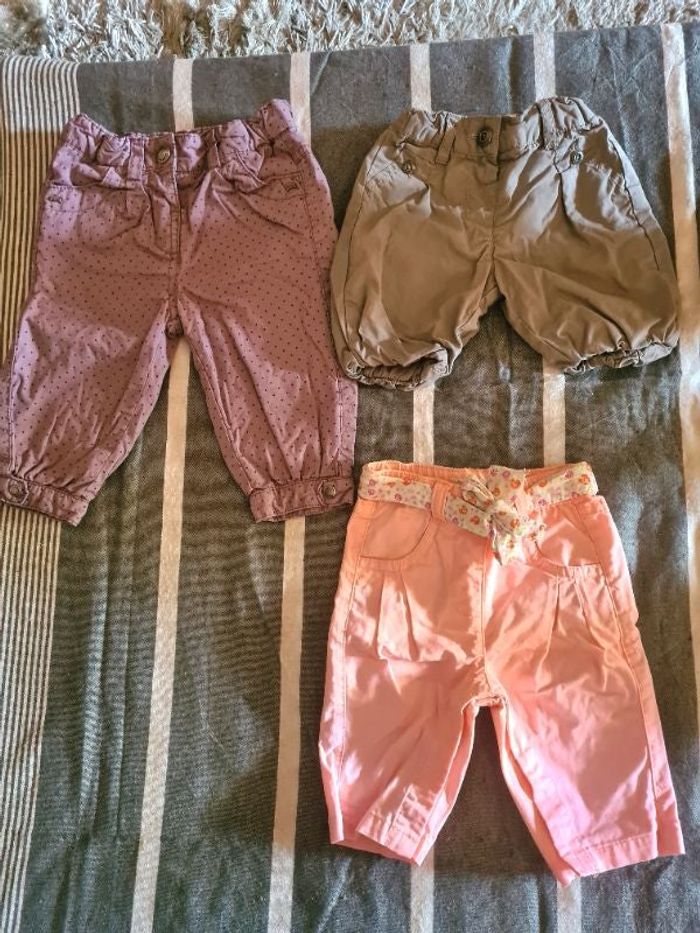Lot 3 pantalons. Bébé 1 mois, 3 mois, 6 mois. kitchoun