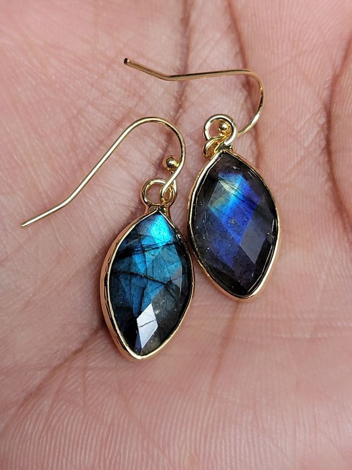 Boucle d'oreilles labradorite