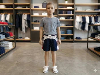 Short marine et blanc 8 ans HORS BORD