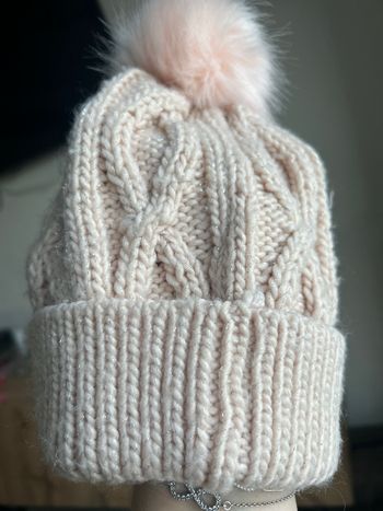 Bonnet rose irisé 5/8 ans