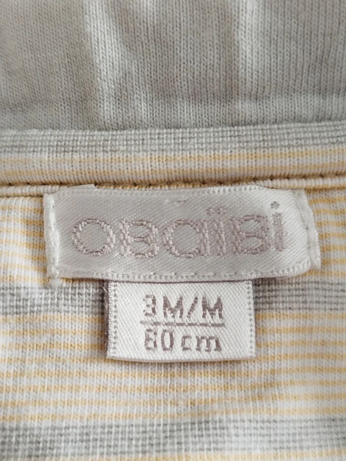 Chemise manches courtes grise Obaibi taille 3 mois - photo numéro 3