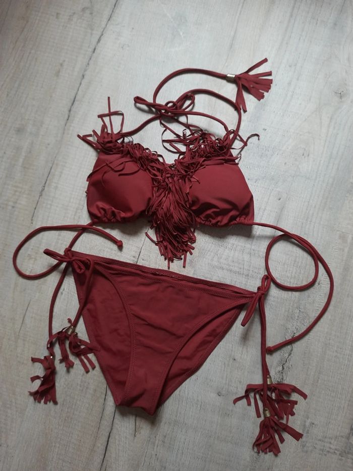 Maillot de bain 2 pièces franges T36