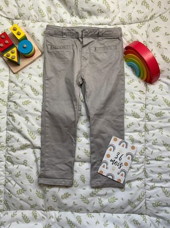 pantalon chino gris pailleté bout'chou 36 mois taille réglable