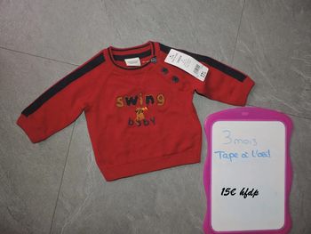 pull tape à l'oeil taille 3 mois