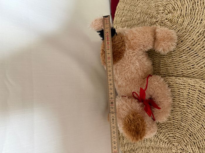 Vintage Gund Puddles Tan Peluche Chiot Chien Collier Rouge - photo numéro 4