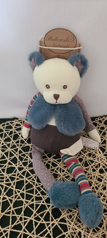 Doudou peluche ours adam bukowski. Grand modèle 38cm