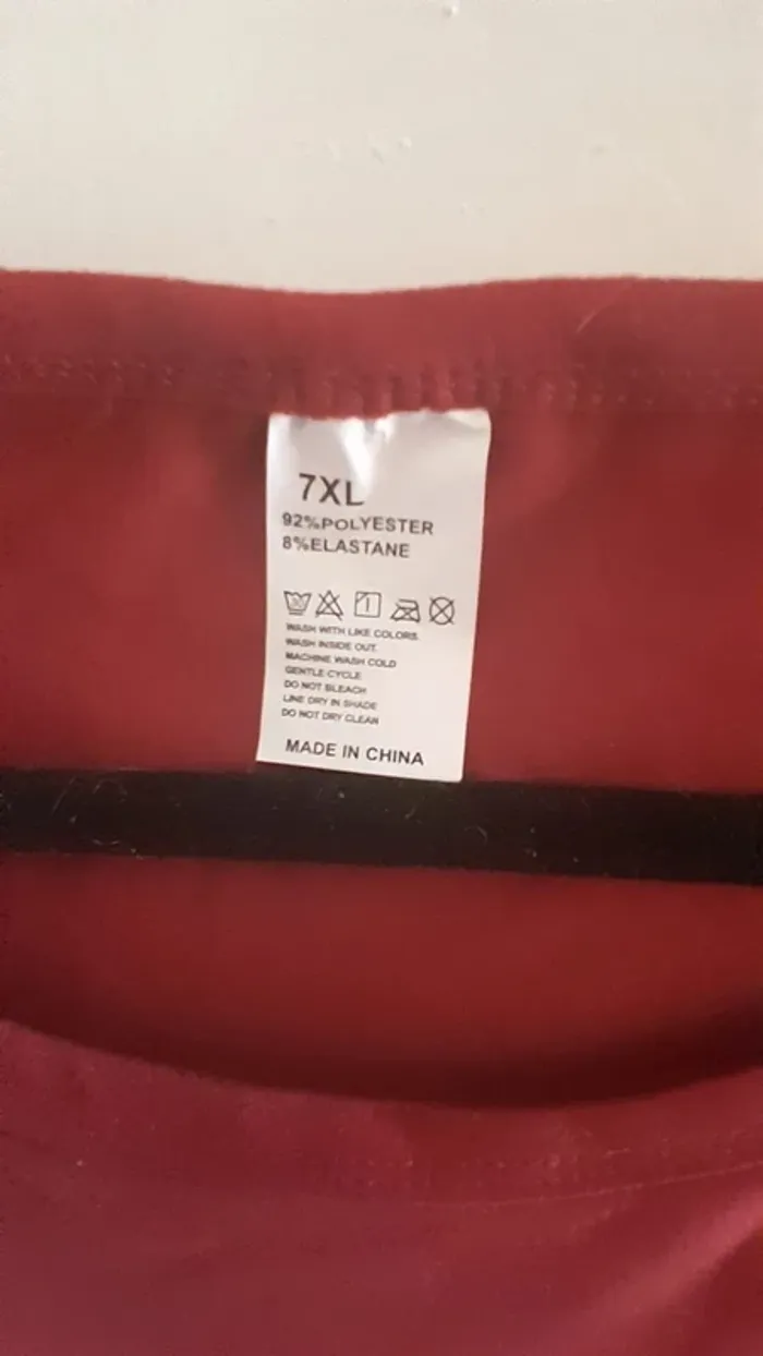 T-shirt Marguerites et papillon, taille 7XL, fond Bordeaux - photo numéro 4