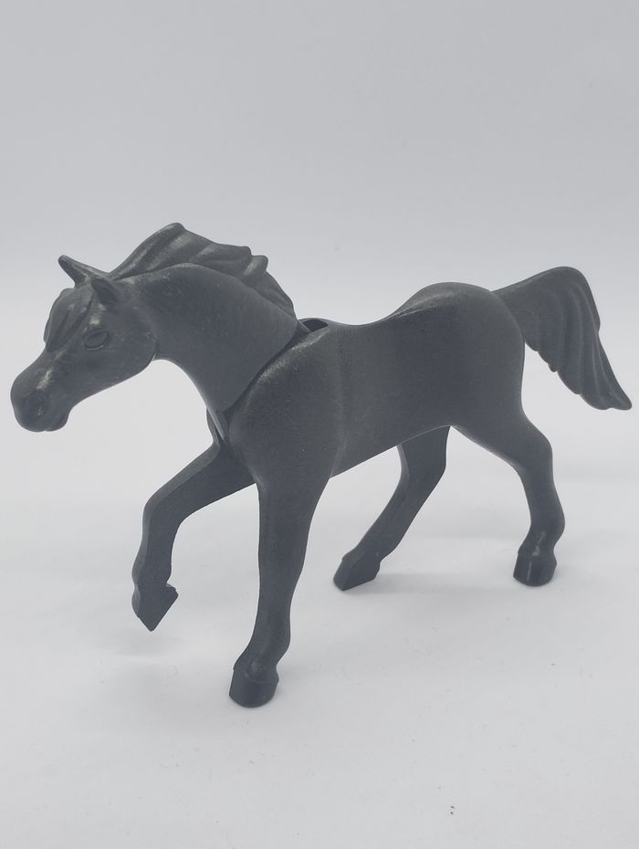 Playmobil cheval noir en mouvement - photo numéro 2