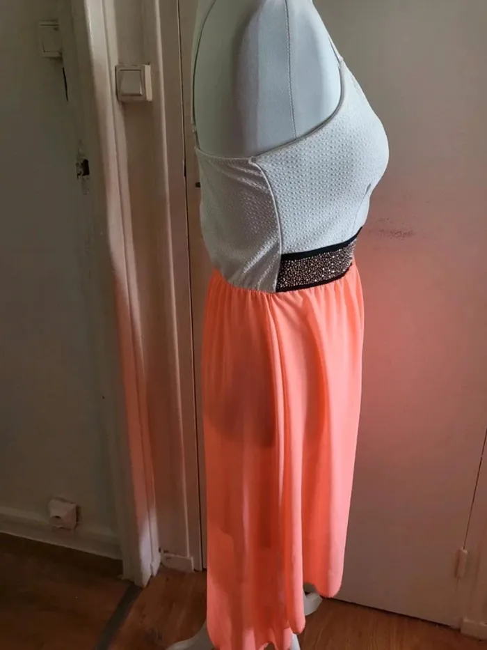 Robe bretelle corail taille 36/38 - photo numéro 3