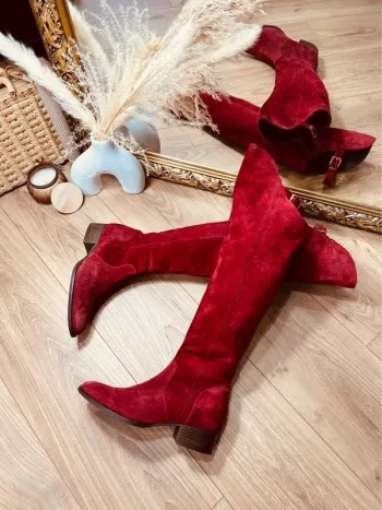 Pointure 36 bottes femme San Marina bordeaux cuir 🌺