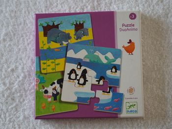 Puzzle Duoanimo en bois (3 puzzles) Djeco pour enfants (3 ans +)