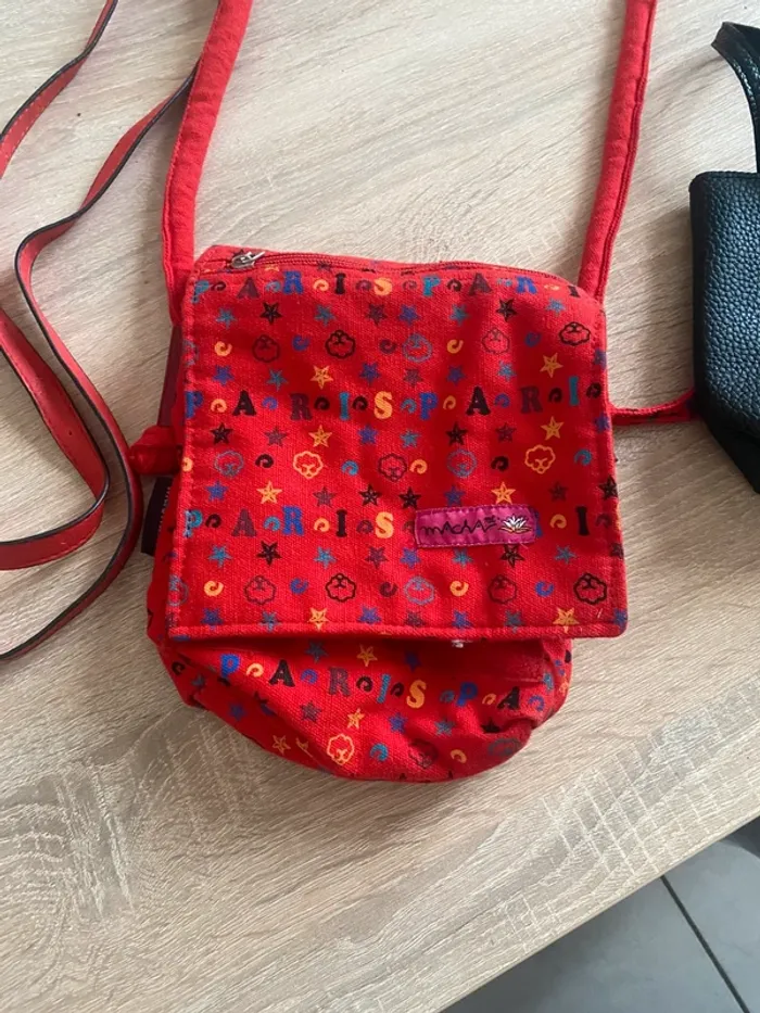 lot de 3 petits sacs à main rouge et noir enfant mikey - photo numéro 4