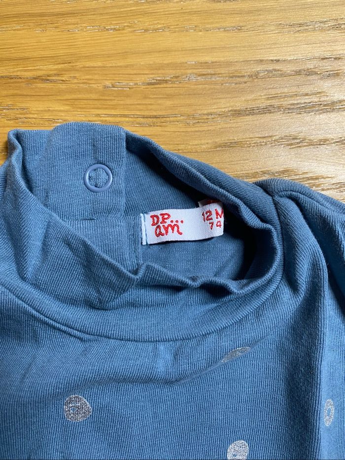 DPAM T-shirt manches longues Ourson bleu Taille 12 mois - photo numéro 4