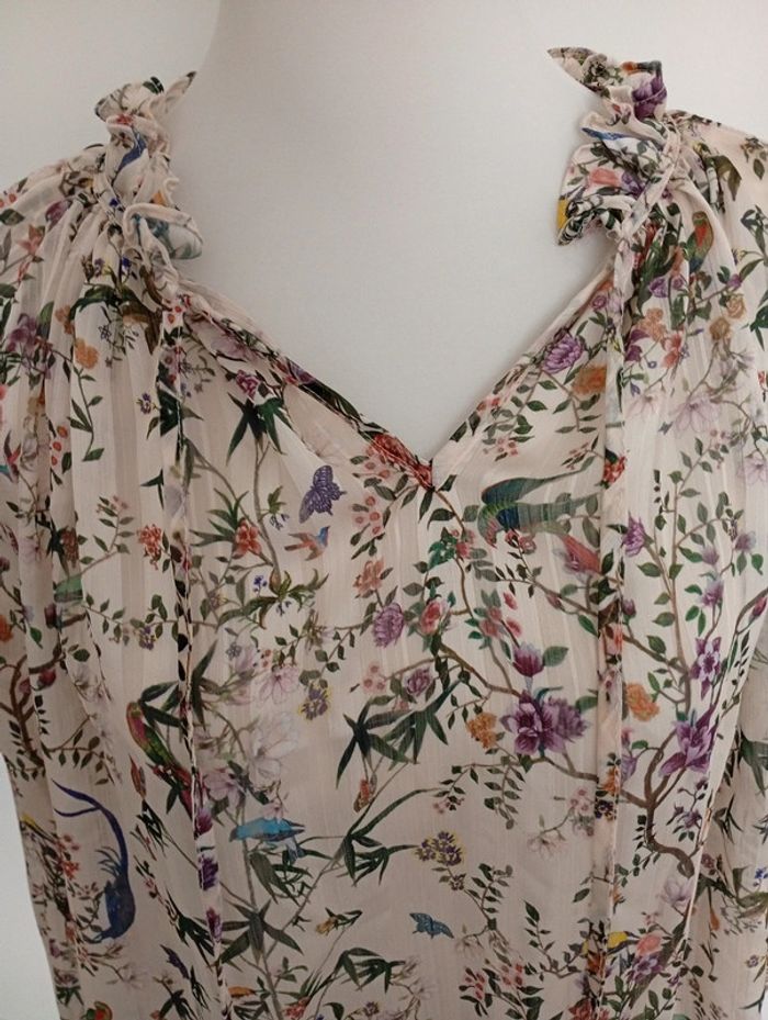 Blouse fluide crème transparente H&M taille unique - photo numéro 4