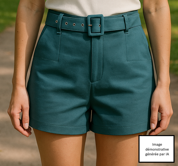 short femme bleu canard - photo numéro 4
