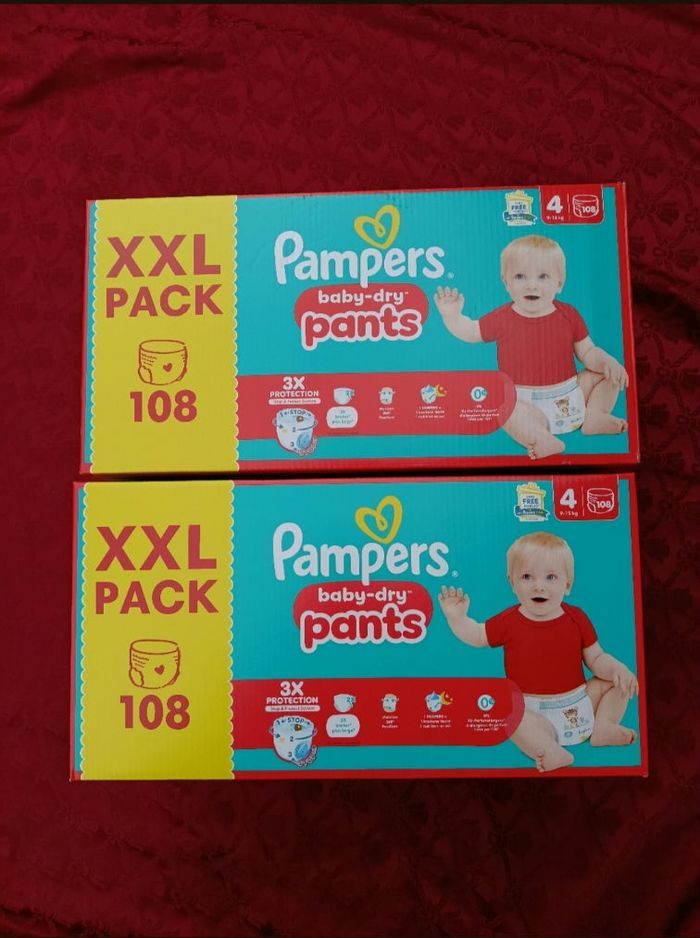2 cartons de couches Pampers pants culottes XXL taille 4  T4