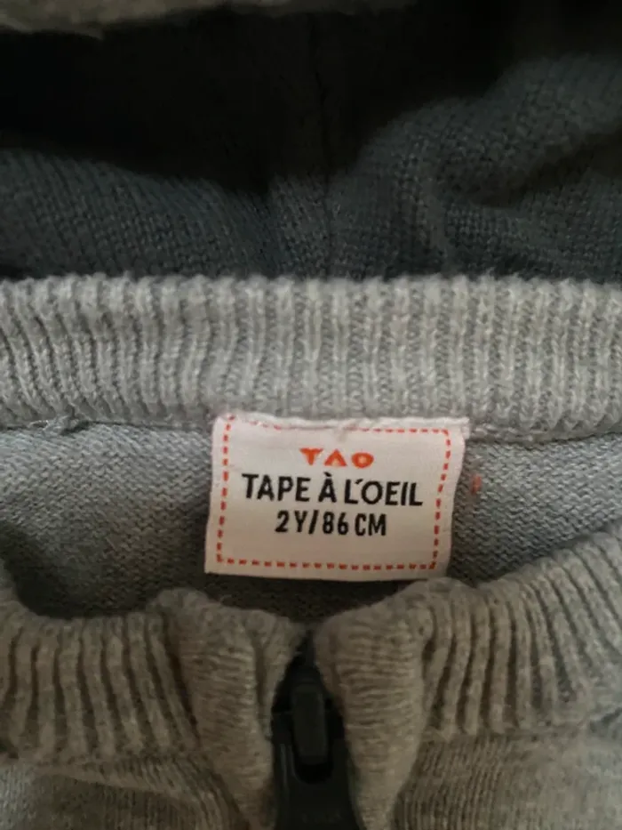 Veste, gilet zip capuche garçon TAE 2ans 86cm - photo numéro 3