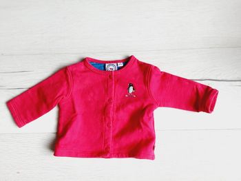 Vêtement bébé fille gilet rose pingouin La compagnie des petits 3 mois