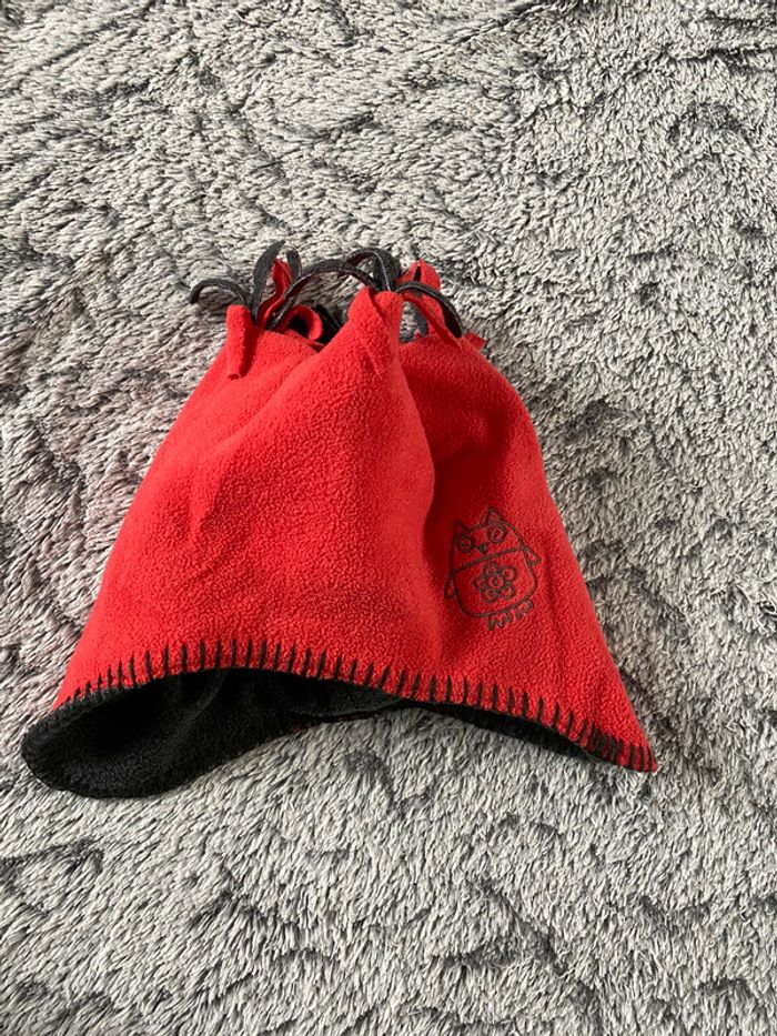 Bonnet enfant mixte rouge polaire