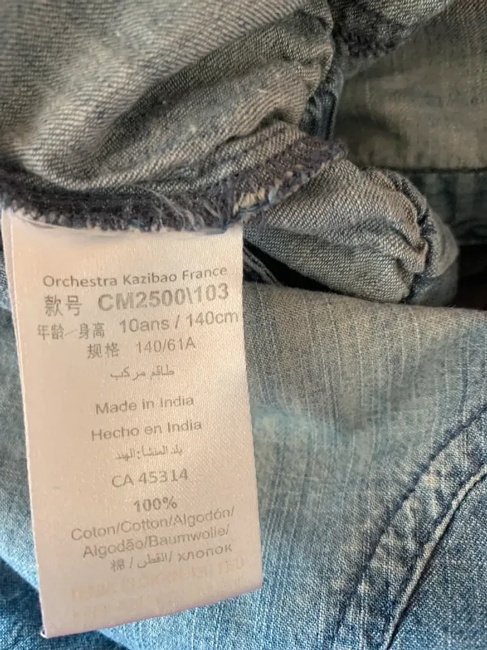👗 Combishort en jean léger Orchestra – 10 ans - photo numéro 4